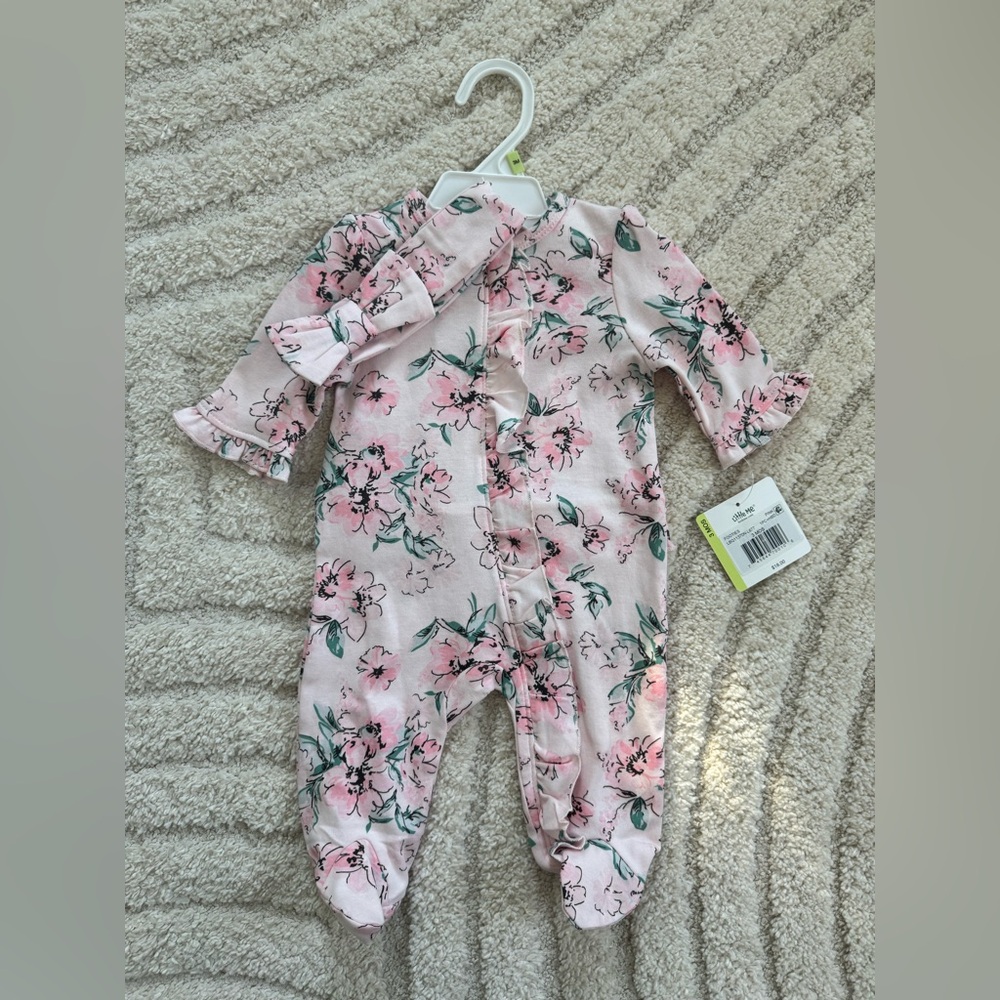 Little Me Pink Floral One Piece